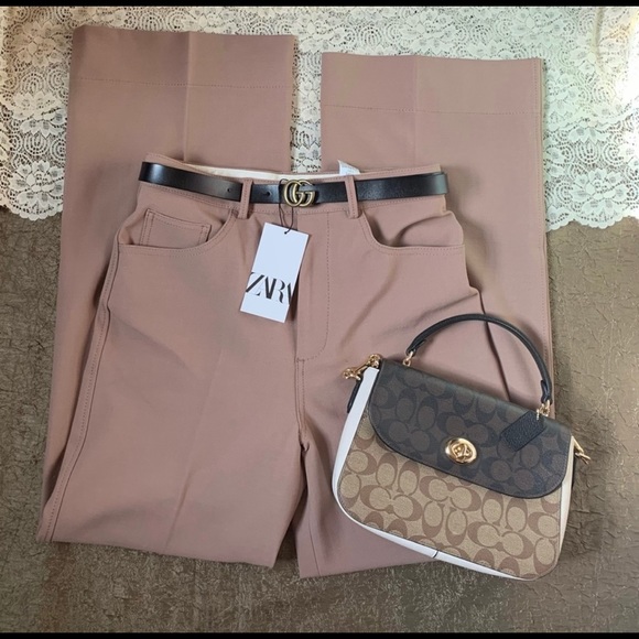 ZARA HIGH- WAISTED STRAIGHT LEG PANTS - Picture 2 of 10